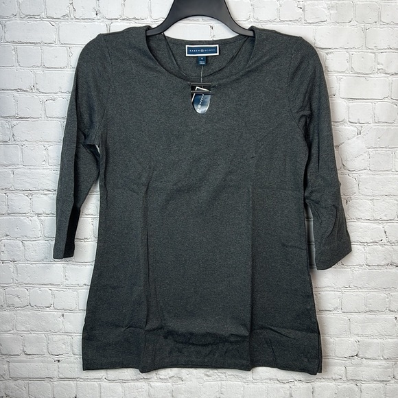 Charcoal Gray Heather Tunic Top Size Small - Picture 2 of 5
